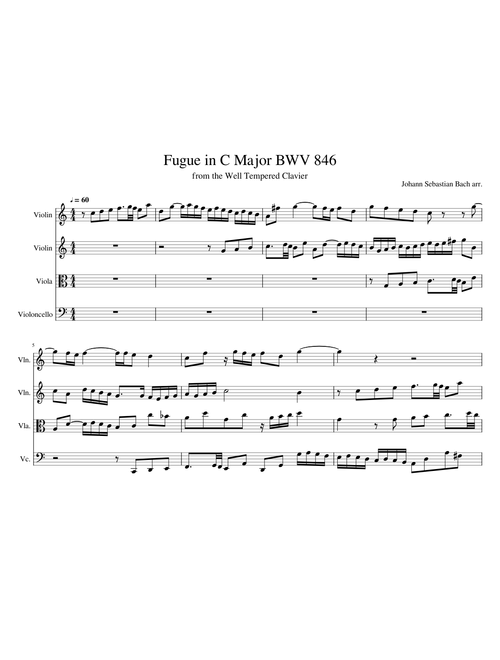 Bach: Fugue in C Major BWV 846 from the Well Tempered Clavier