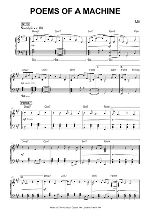 Poem Machine Play Official version of Poems of a Machine Sheet Music by Mili for ...