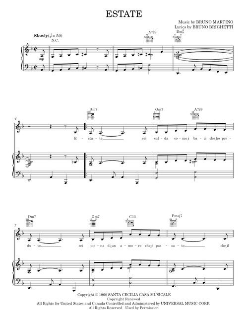 Estate - Bruno Martino (Piano-Vocal-Guitar)