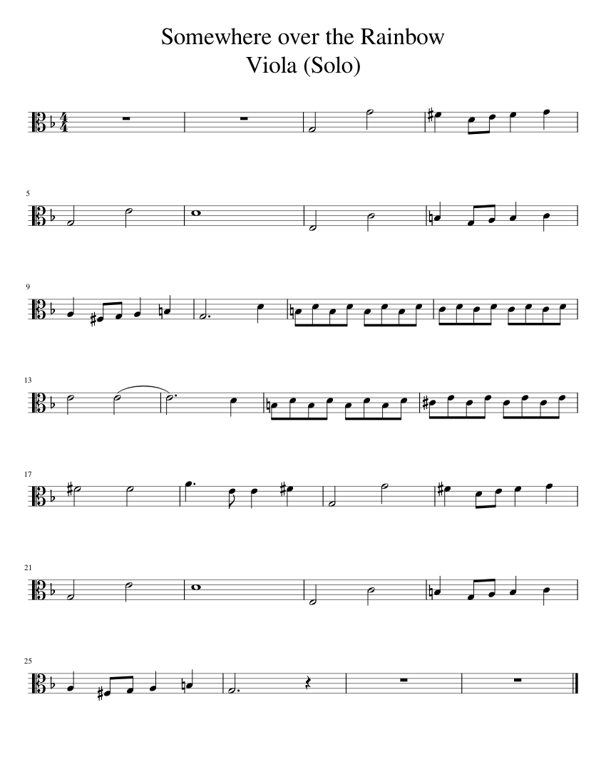 Somewhere over the Rainbow Viola Sheet music for Viola (Solo) | Musescore.com somewhere-over-the-rainbow-viola-sheet-music-for-viola-solo-musescore-com