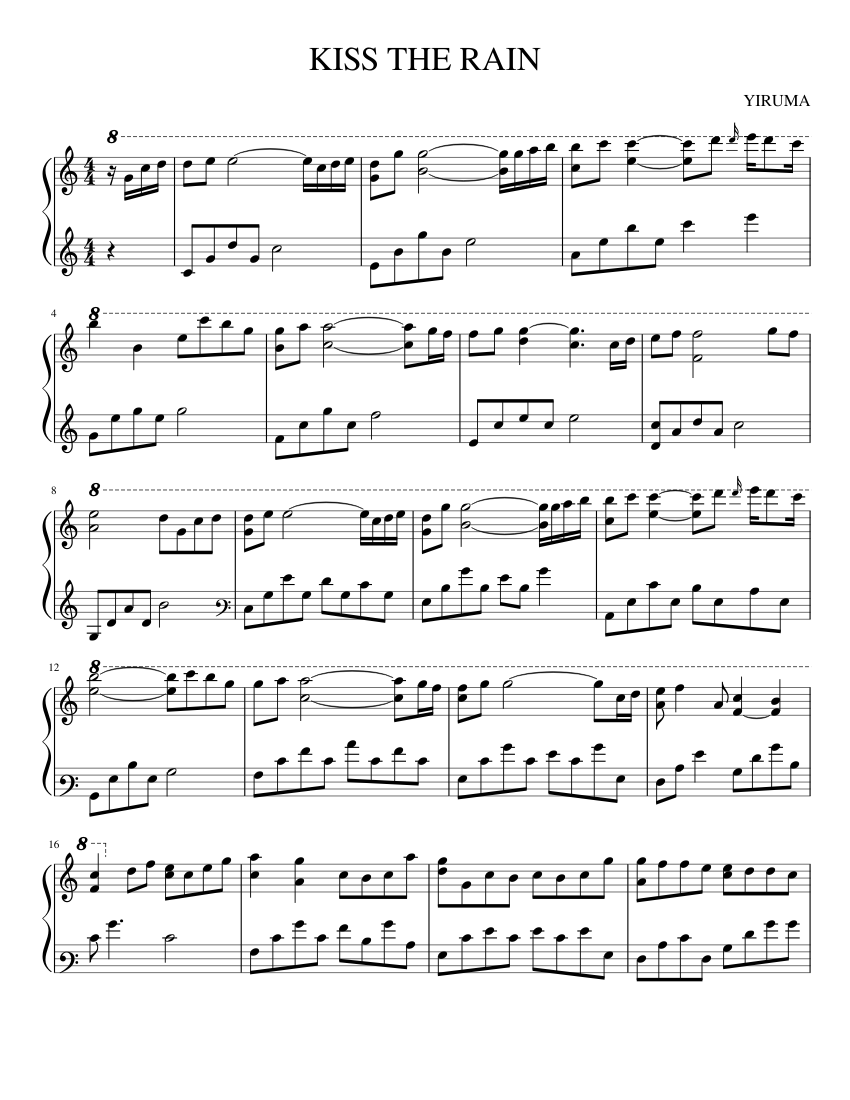 Kiss The Rain Yiruma Piano Sheet Pdf