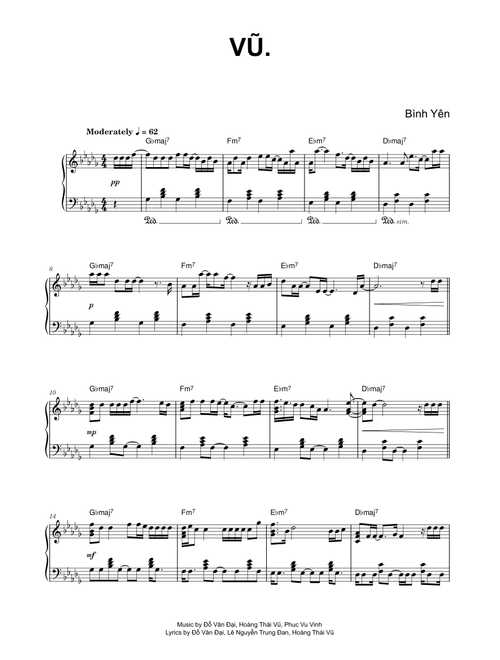 Bình Yên - Vũ. (Piano)