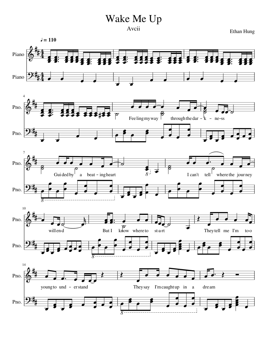 beneficioso Centro de producción carrera Wake Me Up Avicii Sheet music for Piano (Solo) | Musescore.com