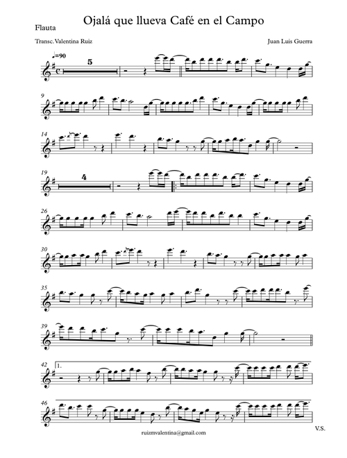 Ojala Que Llueva Cafe (Arr. Valentina Ruiz) - Juan Luis Guerra (Small Ensemble)