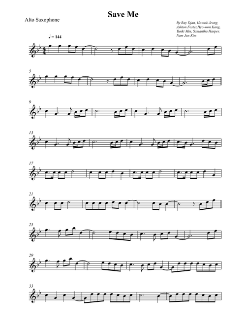 Save Me (Arr. Wesley S. SIlva) - BTS (Alto Sax Solo)