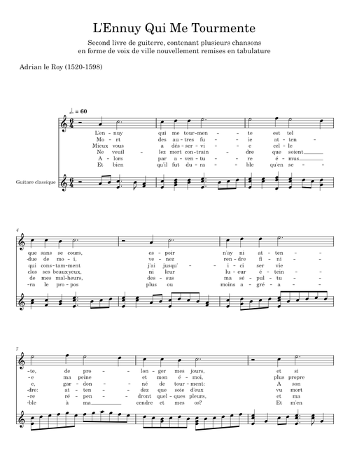 L'Ennuy Qui Me Tourmente - Adrian Le Roy