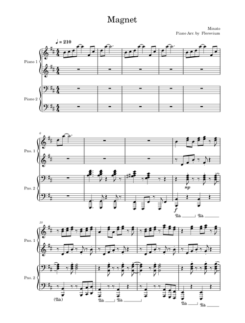 Magnet – minato (Ryuusei-P) Piano Four Hand Ver.