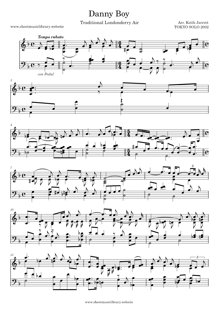 keith jarrett piano transcriptions