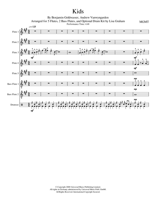 Kids (Arr. Lisa Graham) - MGMT (Woodwind Ensemble)