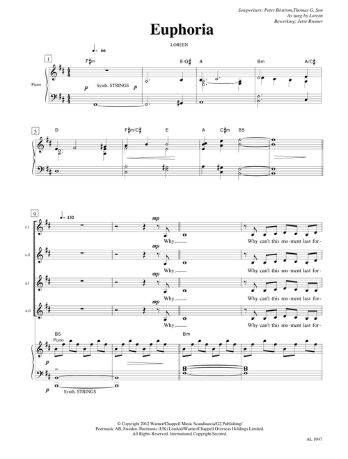 Euphoria (Arr. Jetse Bremer) - Loreen (Choral, SSAA)