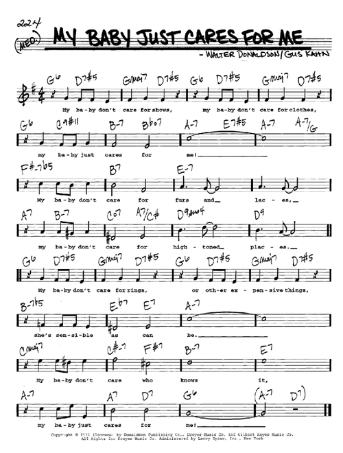 My Baby Just Cares For Me - Nina Simone (Real Book - Melody-Chords-Lyrics)