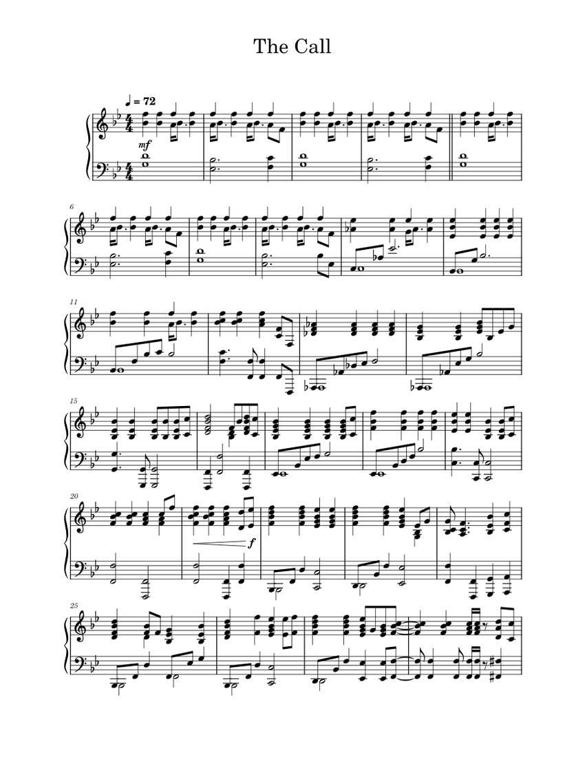 The Call – The_Call Sheet music for Piano (Solo) | Musescore.com