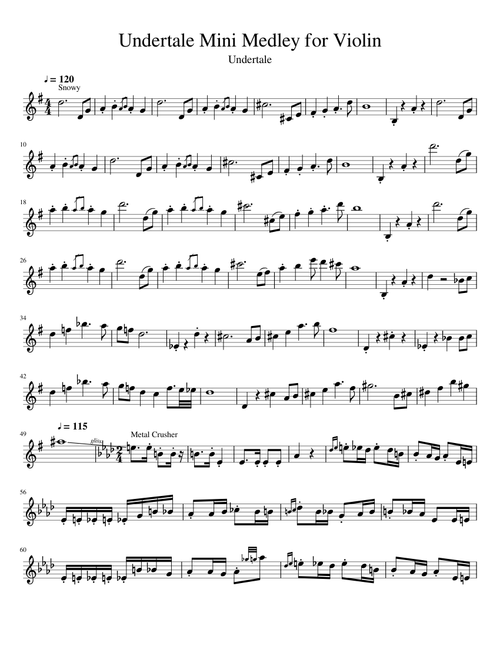 Undertale Mini Medley for Violin (Literally just a slightly different description and now a different title)