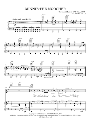 Play Official version of Minnie the moocher Sheet Music by Big Bad ...