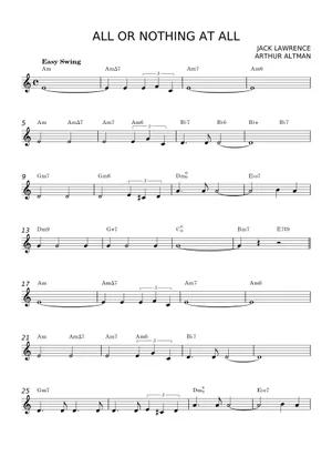 All or Nothing at All (Lead sheet with lyrics ) Sheet Music All or Nothing at All (Lead sheet with lyrics ) Sheet Music
