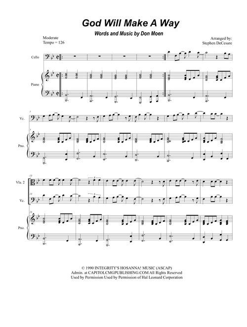 God Will Make A Way (Arr. Stephen DeCesare) - Don Moen (String Ensemble)