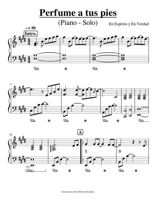 Perfume a tus pies - Instrumental piano