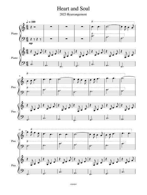 Heart and Soul Piano Duet