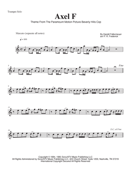 Axel F (Arr. P. R. Frederick) - Harold Faltermeyer (Trumpet Solo)