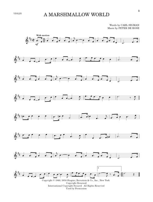 A Marshmallow World - Carl Sigman & Peter De Rose, Carl Sigman, Peter De Rose (Violin Solo)