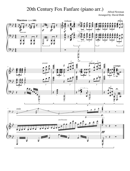 20th Century Fox Fanfare (piano arr.)