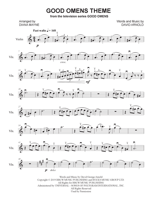 Good Omens (theme) (Arr. Diana Mayne) - David Arnold (Violin Solo)