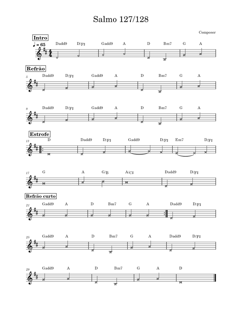 Salmo 127 128 sheet music for piano piano voice musescore