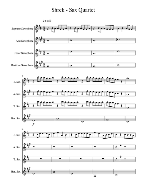 Shrek Medley - Saxophone Quartet