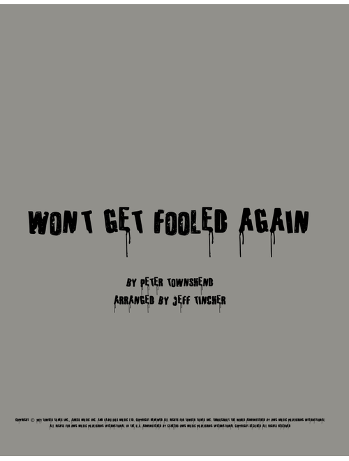 Won't Get Fooled Again (Arr. Jeff Tincher) - The Who (Piano Vocal)