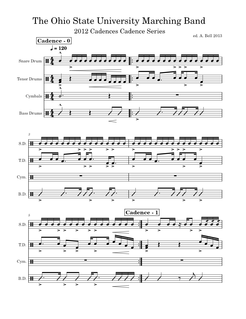 The ohio state university marching band 2012 cadence series ed a