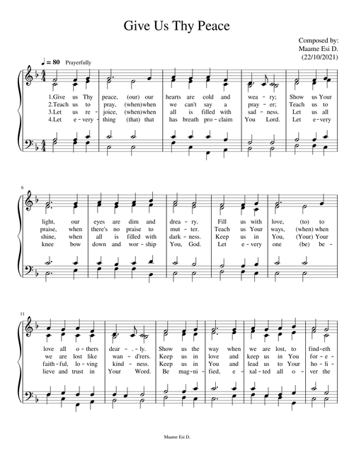 Give us Thy peace - Maame Esi D.