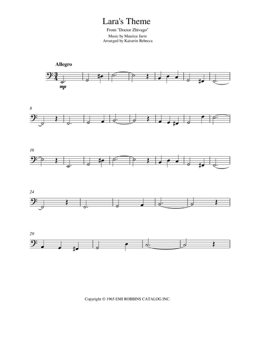 Lara's Theme From Doctor Zhivago (Arr. Kaiserin Rebecca) - Maurice Jarre (Cello Solo)
