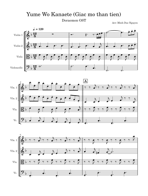Yume Wo Kanaete String quartet - Giấc mơ thần tiên