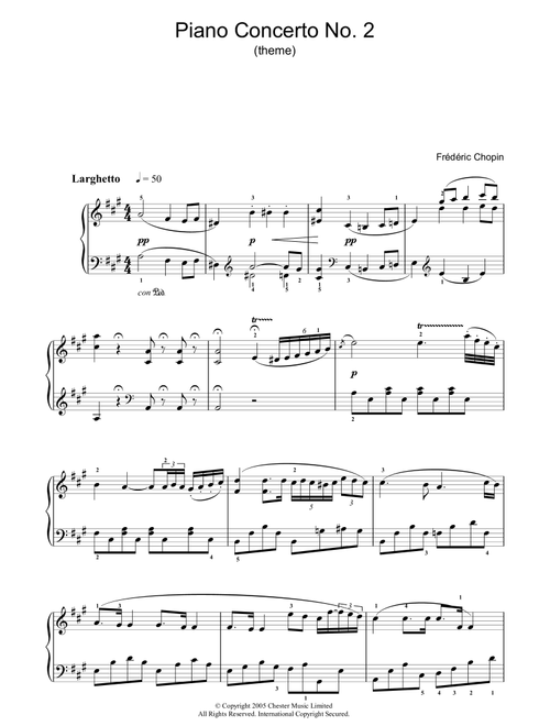 Piano Concerto No. 2 In F Minor - Frederic Chopin (Piano-Vocal-Guitar (Piano Accompaniment))