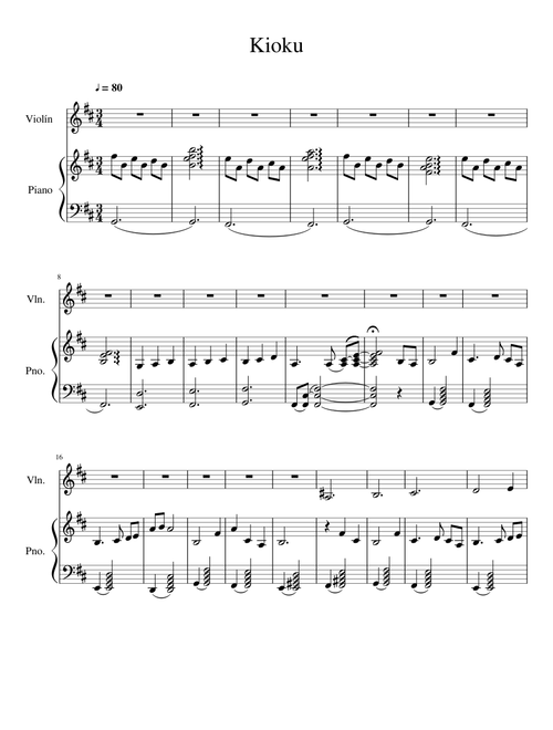 Yosuga no sora - Kioku (Piano & Violin)