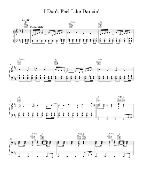 I Don't Feel Like Dancin' - Scissor Sisters (Piano-Voice-Guitar)