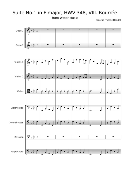 Suite No. 1 in F Major, HWV 348, VIII. Bourrée – George Frideric Handel