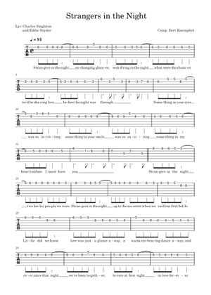 Strangers In The Night Sheet Music with Chords for Accordion