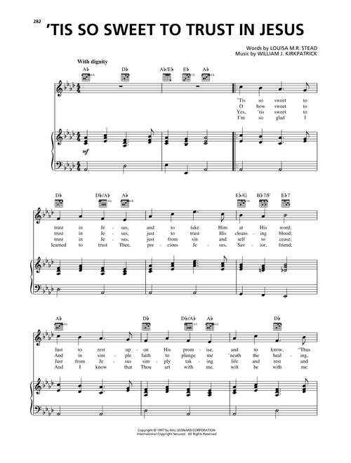 'Tis So Sweet To Trust In Jesus - William J Kirkpatrick, Louisa MR Stead (Piano-Vocal-Guitar)