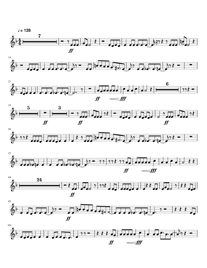 Seven Nation Army - The White Stripes Sheet Music For Clarinet In B ...