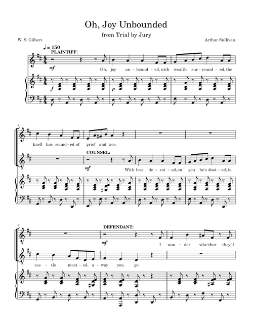 Trial by Jury – Arthur Sullivan Oh, Joy Unbounded