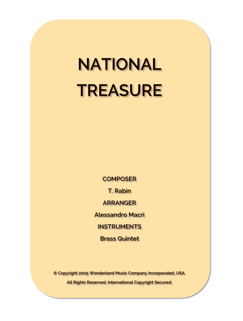 National Treasure (national Treasure Suite/ben/treasure) (Arr. Alessandro Macrì) - Trevor Rabin (Brass Ensemble)
