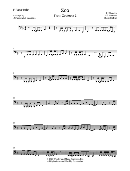 Zoo (Arr. Jefferson LS Cassiano) - Shakira (Tuba Solo)