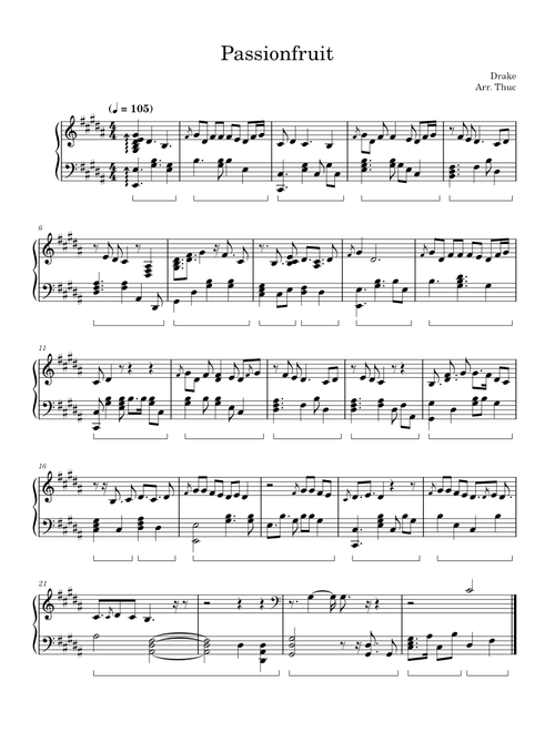 Passionfruit – Drake (Piano Solo)