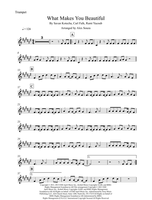 What Makes You Beautiful (Arr. Alex Souza) - One Direction (Trumpet Solo)