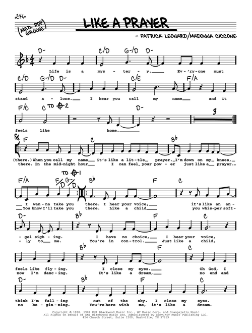 Like A Prayer - Madonna (Real Book - Melody-Chords-Lyrics)