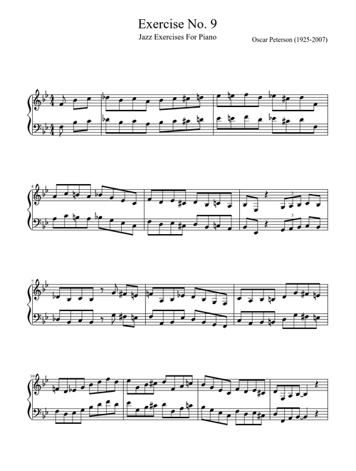 Oscar Peterson - Jazz Exercises for Piano - Exercise 9