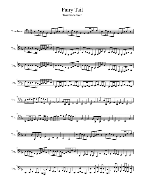 Fairy Tail Bass Trombone Solo