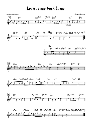 Play Official version of Lover, Come Back To Me Sheet Music by