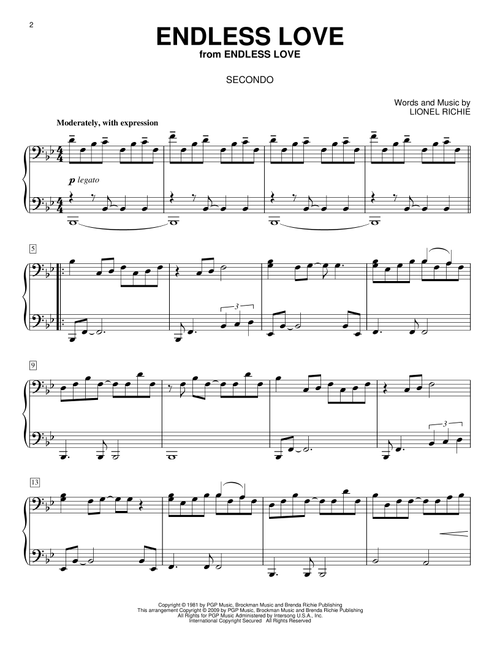 Endless Love - Lionel Richie, Glee (TV Series) (Piano Duet)
